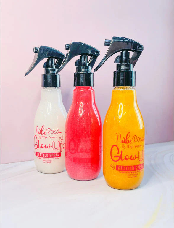 GLOW UP GLITTER SPRAY NUBE ROSA