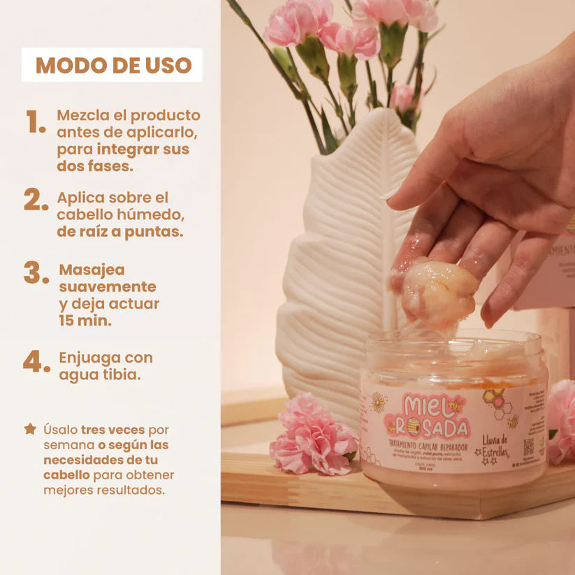 MIEL ROSADA PARA EL CABELLO LLUVIA DE ESTRELLAS