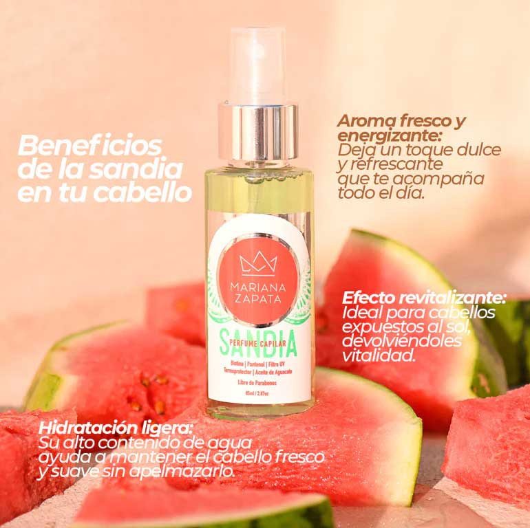 PERFUME CAPILAR (SANDÍA, COCO, CANDY) MARIANA ZAPATA