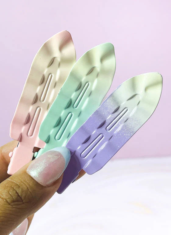 TRIO DE PINZAS PARA EL CABELLO  COLOR PASTEL