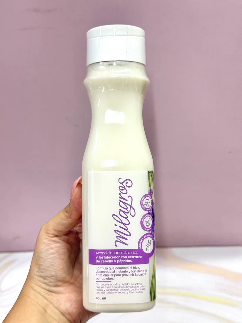 ACONDICIONADOR ANTIFRIZZ Y FORTALECEDOR CON CEBOLLA Y PÉPTIDOS MILAGROS